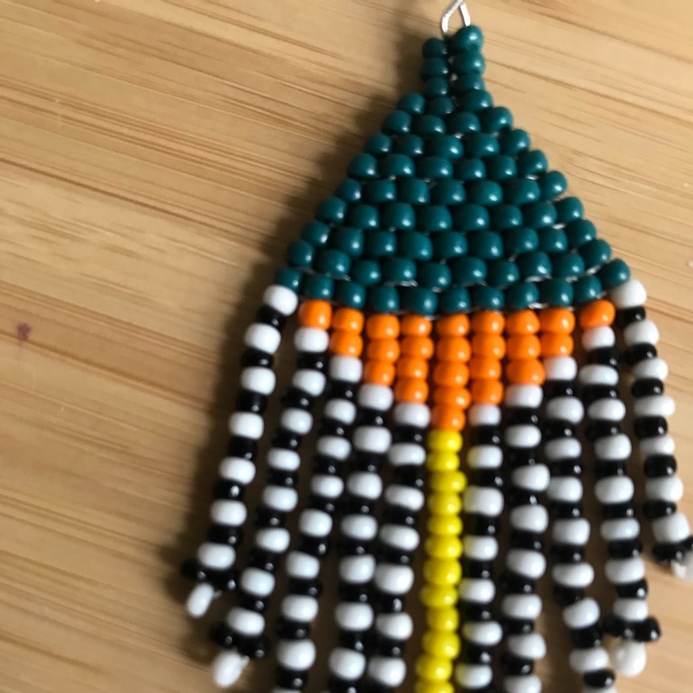 Statement Beaded Dangle Earrings - image 3